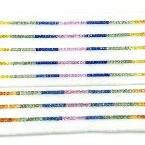 Piedras Preciosas Facetadas de Zafiro Natural Multicolor de 2.5mm, Corte Princesa Cuadrado, Calidad Superior, Certificadas por IGI, Precio al por Mayor desde India - Product Image 1