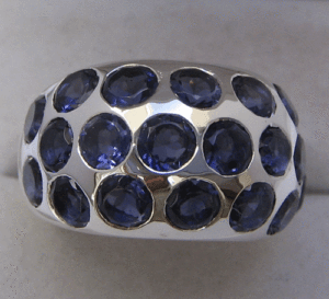 Shah Gems Women's Dainty Natural Iolite <b>Ring</b> in 925 Sterling Silver with <b>Turquoise</b> Platinum and Rhodium Plating Everyday Wear - Product Image 1