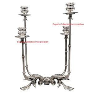 Candelabro ovalado de plata más vendido, candelabro de Navidad, centro de mesa de hierro decorativo para el hogar, disponible a bajo precio - Product Image 3
