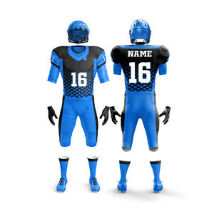 Uniforme de Fútbol Americano al por Mayor, Diseño Personalizado para Equipos, Ajuste Ajustable, Conjunto de Pantalones y Camiseta de Malla de Manga Corta, Profesional - Product Image 1