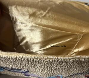 Sac à main de soirée pour femme en perles avec détails en perles de rocaille, sac à main brodé de perles avec un design unique entièrement fait à la main - Product Image 3