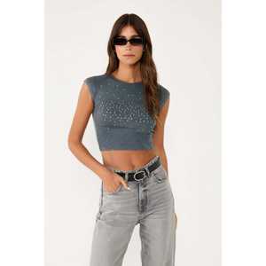 Blusa Corta de Manga Corta - Product Image 1