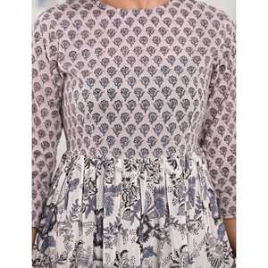 Vestido Estampado de Algodón Jaal Blanco Gris - Casual Elegante ODM Cintura Elástica Transpirable XS 5XL para el Día de San Valentín, Salidas a Club, Cualquier Día! - Product Image 2