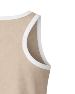 Débardeur sans manches pour homme sur mesure, coupe musclée, vêtements de sport décontractés, tissu doux, gilet côtelé, couleur beige, fabricant sur mesure, vente en gros, OEM - Product Image 6