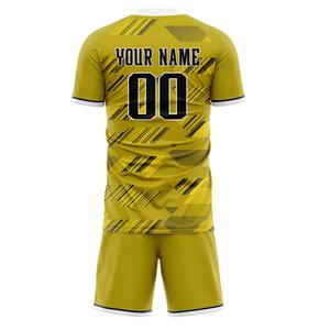 Vente en gros Ensemble de maillots de football professionnel unisexe personnalisé Uniforme jaune sublimé pour garçons et filles - Product Image 6
