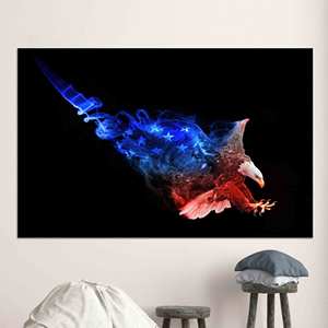 Impression sur toile patriotique moderne : Œuvre d'art élégante pour la décoration intérieure, TOILE ENVELOPPEE - Product Image 1