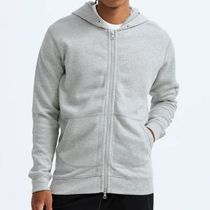 Zip up Men Hoodie Waffle Chaqueta con capucha para hombre Sudaderas de algodón de bambú con capucha Full Zip Custom Men's Hoodies - Product Image 1