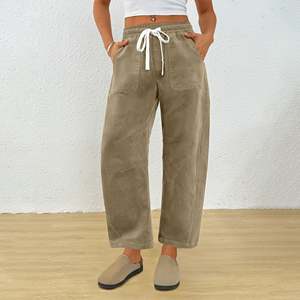 Pantalones Cargo Cómodos para Mujer, Corte Holgado, Pierna Recta, Casuales, Cintura Media - Product Image 5