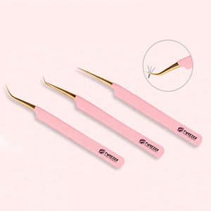 Pinzas de Acero Inoxidable con Punta de Fibra para Extensión de Pestañas, Antiestáticas, Duraderas, con Logotipo Personalizado, Bajo Su Propia Marca - Product Image 3