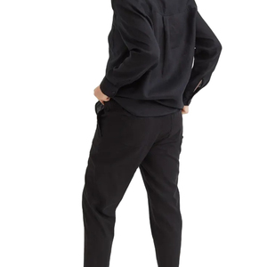 2025 pantalon en coton coupe ajustée personnalisé sports d'été entraînement Denim jean et pantalon en lin avec décoration de Logo Style avant plat - Product Image 6