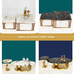 Mesa Auxiliar Superior de mármol de lujo de metal, mesa de esquina de la mejor calidad, muebles para el hogar a bajo costo de la India - Product Image 6