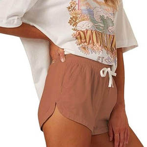 Shorts taille haute pour femme, décontractés d'été, avec cordon élastique, pour la détente, la gym et le sport, avec poches, en coton respirant - Product Image 2