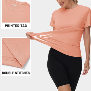 Gran oferta, el mejor producto, ropa deportiva y transpirable, tacto ultrasuave, la mejor camiseta de gimnasio de entrenamiento de tela de poliéster para mujer - Product Image 3