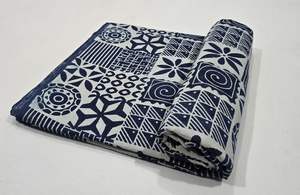 Jaipur ผ้าฝ้ายลายบล็อก100% ทำด้วยมือแบบดั้งเดิมผ้าฝ้ายระบายอากาศเป็นมิตรกับสิ่งแวดล้อม - Product Image 4