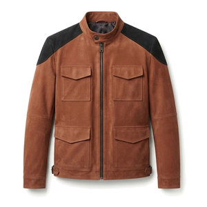 Contemporary <b>Suede</b> <b>Leather</b> <b>Jacket</b> For Men Crafted From Premium Genuine <b>Suede</b> With Comfortable Fit And Elegant Everyday Design - Product Image 1