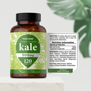 Cápsulas de <span class=keywords><strong>Kale</strong></span> Vegano para Veganos y Vegetarianos, 120 Cápsulas de 500mg, Superalimento, Suplemento de Fibra Dietética - Product Image 3