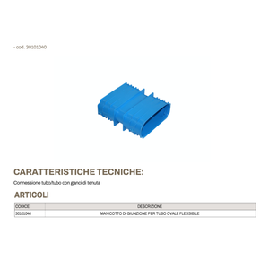 Manchon de raccordement Tecnosystemi pour systèmes CVC, pour tuyau ovale flexible, modèle 30101040 - Product Image 2