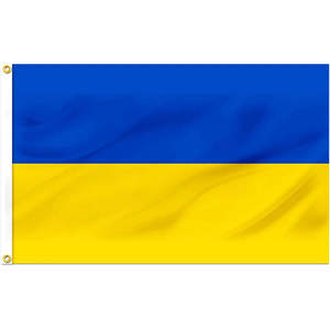 ชุดธงชาติยูเครน 2 ชิ้น ขนาด 3x5 ฟุต สำหรับใช้งานกลางแจ้ง ธงยูเครนพร้อมห่วงทองเหลืองและผ้าใบเย็บสองชั้น แข็งแรงทนทาน - Product Image 6