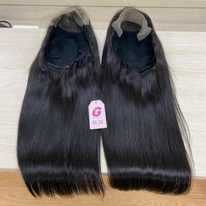 Perruque Lace Frontal Wig pre-plucked à cuticules alignées, cheveux doux et luxueux à teindre toutes les couleurs, densité 200, 20 pouces - Product Image 1