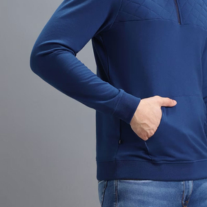 2025 dernière conception hommes demi-fermeture éclair sweats à manches longues meilleur plaine confortable nouveauté demi-fermeture éclair sweats du Pakistan - Product Image 6