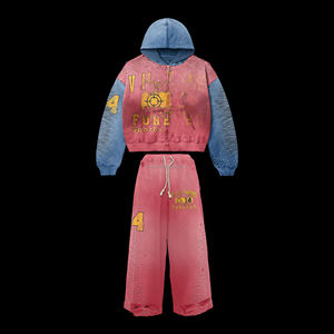 Alta calidad nuevo personalizado Rhinestone chándal pantalones hombres Rhinestone hombres sudadera y Joggers chándal conjunto Streetwear - Product Image 1