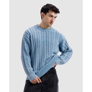 Pull en maille torsadée pour homme, à capuche, hiver, grande taille, motif 3D, respirant, chaud, tissé à la machine, avec logo imprimé, pour l'automne/hiver - Product Image 1