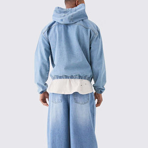 Sudadera con Capucha Rasgada Estilo Urbano para Hombre, Sudadera con Capucha de Doble Capa a la Moda - Product Image 6