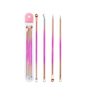 Kit de herramientas extractoras de espinillas más vendidas, Kit de herramientas de limpiador de poros de belleza profesional de acero inoxidable de alta calidad - Product Image 4