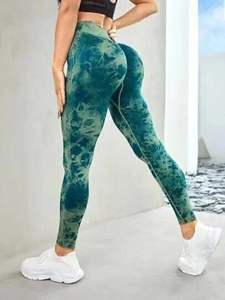 Leggings Deportivos Sólidos para Mujer, de Cintura Alta, Elásticos en Cuatro Direcciones, de Secado Rápido, Ligeros y Sin Costuras - Product Image 6