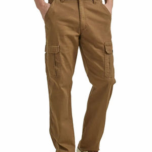 Pantalon cargo uni pour homme en tissu de coton Multi-poches Couleur unie personnalisée Look classique Pantalon d'extérieur pour homme - Product Image 4