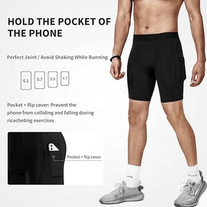 Shorts de compression personnalisés pour hommes – Tenue de sport et yoga en tissu Spandex – Anti-transparence, ajustés, confortables, taille élastique, haute qualité - Product Image 4