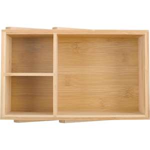 MSV - 2-Tier Makeup Organizer - ISALYS Range - Eco-Friendly Bamboo - <b>Storage</b> Box for <b>Cosmetics</b>, Accessories, and Hygiene - Product Image 2