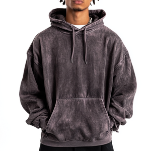 Streetwear OEM ODM pour hommes, sweat à capuche vintage vieilli, sweat à capuche surdimensionné délavé à l'acide, pull à capuche bon marché pour hommes - Product Image 6