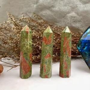 Tour de cristal d'Unakite naturelle en vrac, obélisque poli vert de 4 pouces, pierre de guérison, pointe de méditation, équilibrage des chakras, énergie pour la maison - Product Image 5