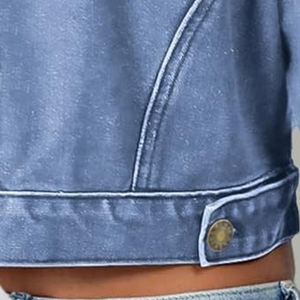 Chaquetas vaqueras cortas transpirables informales a la moda con logotipo personalizado a la venta, chaqueta vaquera transpirable económica para mujer - Product Image 6