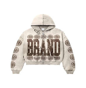 Sweat-shirts en coton français sur mesure pour hommes, surdimensionnés, lourds, avec impression sérigraphique, fermeture éclair, impression en relief, effet délavé au soleil - Product Image 6