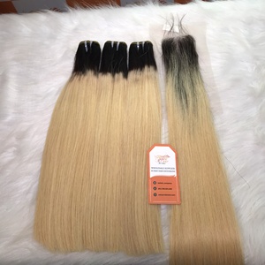 Ensemble de nouveau produit de perruque avec fermeture de trame, couleur Blonde Ombre, prix de gros de l'usine - Product Image 3