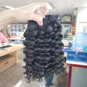 Extensiones de cabello virgen vietnamita crudo sin procesar superventas Color natural Extensiones de venta al por mayor de cabello doble rizado profundo - Product Image 1