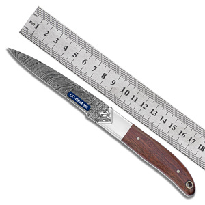 Cuchillo de Caza Hecho a Mano Damascus Deal DD-DAM-515, Hoja de Acero de Damasco de 0.20 Pulgadas de Grosor, Empuñaduras de Acero Inoxidable, Madera de Caoba - Product Image 2