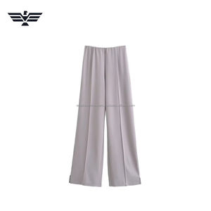 Pantalon large à taille haute élastique pour femme de qualité supérieure |   Pantalon respirant coupe classique |   Vêtements décontractés et de bureau - Product Image 1