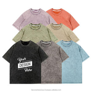 Logotipo personalizado 100% algodón Crew Fitness camisetas lavado ácido camiseta personalizada impresión bordado liso camiseta en blanco para hombres - Product Image 1