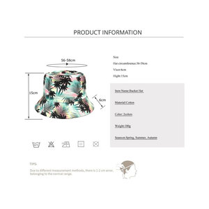 หมวกบักเก็ตผ้าฝ้าย 100% ปักโลโก้ตามสั่ง พิมพ์ลายดิจิตอลตามสั่ง หมวกบักเก็ตผ้าซาตินกันแดดสำหรับขาย - Product Image 6