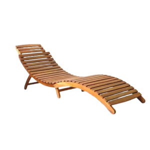 Lit de soleil en bois de conception naturelle simple chaises longues chaise de loisirs chaise de piscine pour le jardin et l'extérieur produit Costumiz - Product Image 1