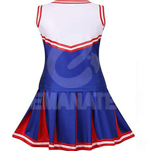 ชุดยูนิฟอร์มเชียร์ลีดเดอร์ผู้หญิง ผ้าสแปนเด็กซ์/โพลีเอสเตอร์ คุณภาพสูง ปรับแต่งได้ พิมพ์สีทีม  ขั้นต่ำในการสั่งซื้อน้อย เหมาะสำหรับการฝึกซ้อม - Product Image 4