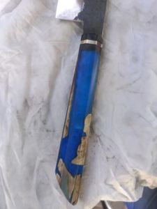 มีดทำครัว,มีดเชฟมืออาชีพทำด้วยมือทำจากเหล็กคาร์บอนสูงมีดทำครัวพร้อมปลอกหนังแท้ - Product Image 5