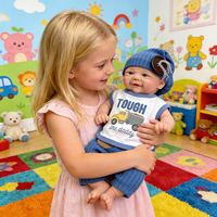 Poupée Reborn en Silicone Corps Entier Réaliste, Mignonne et Souriante, 17 pouces, Bébé Garçon/Fille, Collection d'Artistes, Cadeau Parfait pour Enfants