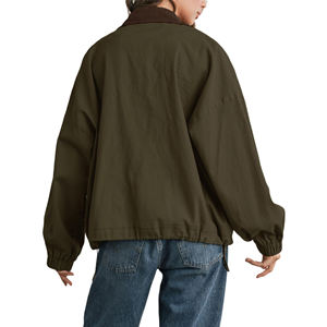 2025 New Jacket for woman Cotton Canvas With Pockets Breathable Custom Plain Solid Design women'<b>s</b> Jackets - Product Image 5