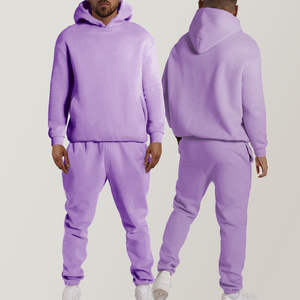 Nouveaux designs de survêtement pour hommes en vert olive uni, lourd, personnalisable, avec poches ourlées, sweat-shirt à capuche et pantalon de survêtement, fabrication privée - Product Image 5