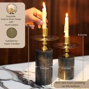 <b>Candle</b> Stand, Set of 2, <b>Taper</b> <b>Candle</b> <b>Holders</b> for Home Decor, Dining Table Decor, Round Pillar Candlestick <b>Holder</b>, - Product Image 3