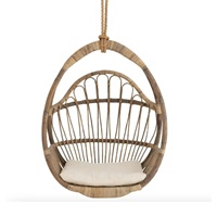 Fauteuil suspendu en rotin naturel au design moderne, 100x85cm, mobilier d'extérieur pour jardin, chambre, salon et villa